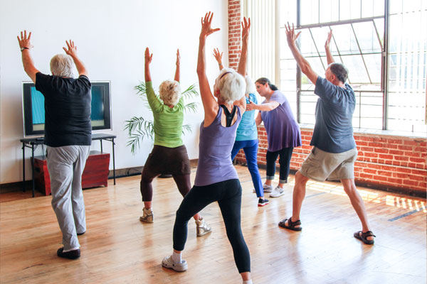 Seniors working out in a group